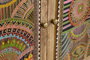 GINER Y COLOMER - Buffet 2 portes en bois de manguier naturel avec motifs ethniques peints à la main - 60 x 60 x 30 cm